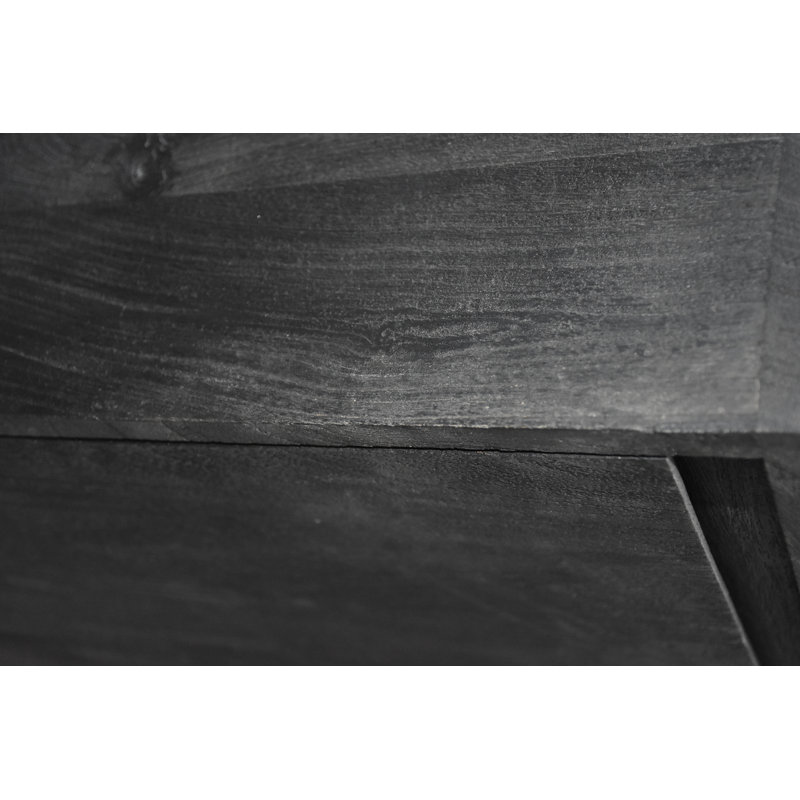 Armoire en bois massif avec 5 tiroirs et base en métal, 36 x 16 x 51