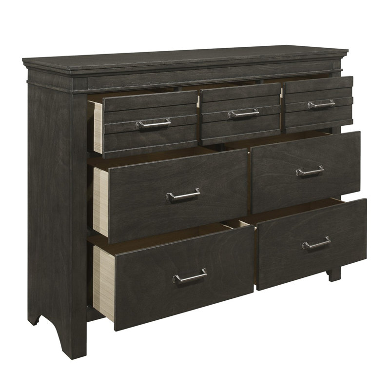 Commode 1 tiroir 7 pièces, Gris anthracite