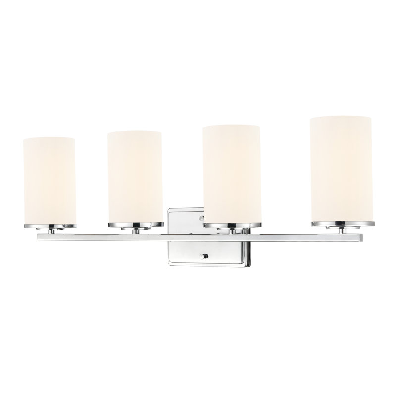Alfred 27.75" 4-Light Vanity - Chrome, 27.75" Width, Chrome, 4 Lights