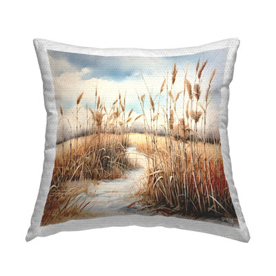 Country Stream with Reeds Outdoor Printed Pillow by RB