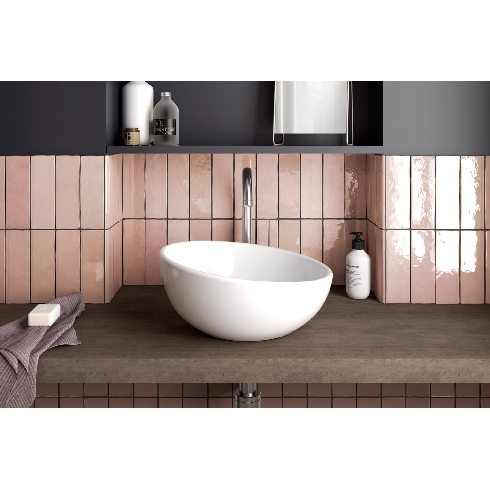 Cloe 2.5" x 8" Ceramic Tile, Pink