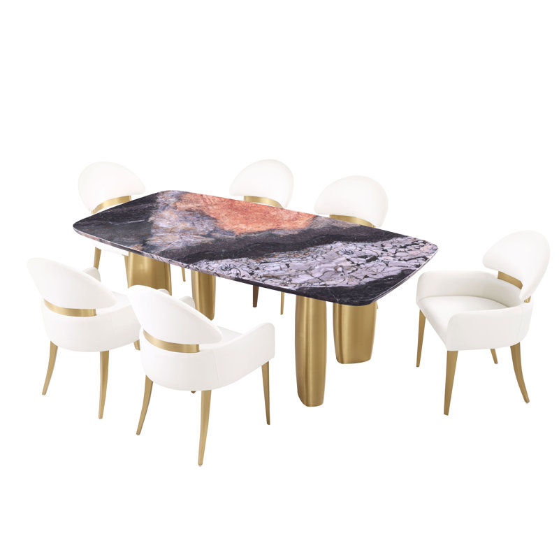 Ensemble de table de salle à manger 7 pièces Bexar, 7 pièces : table, 6 chaises