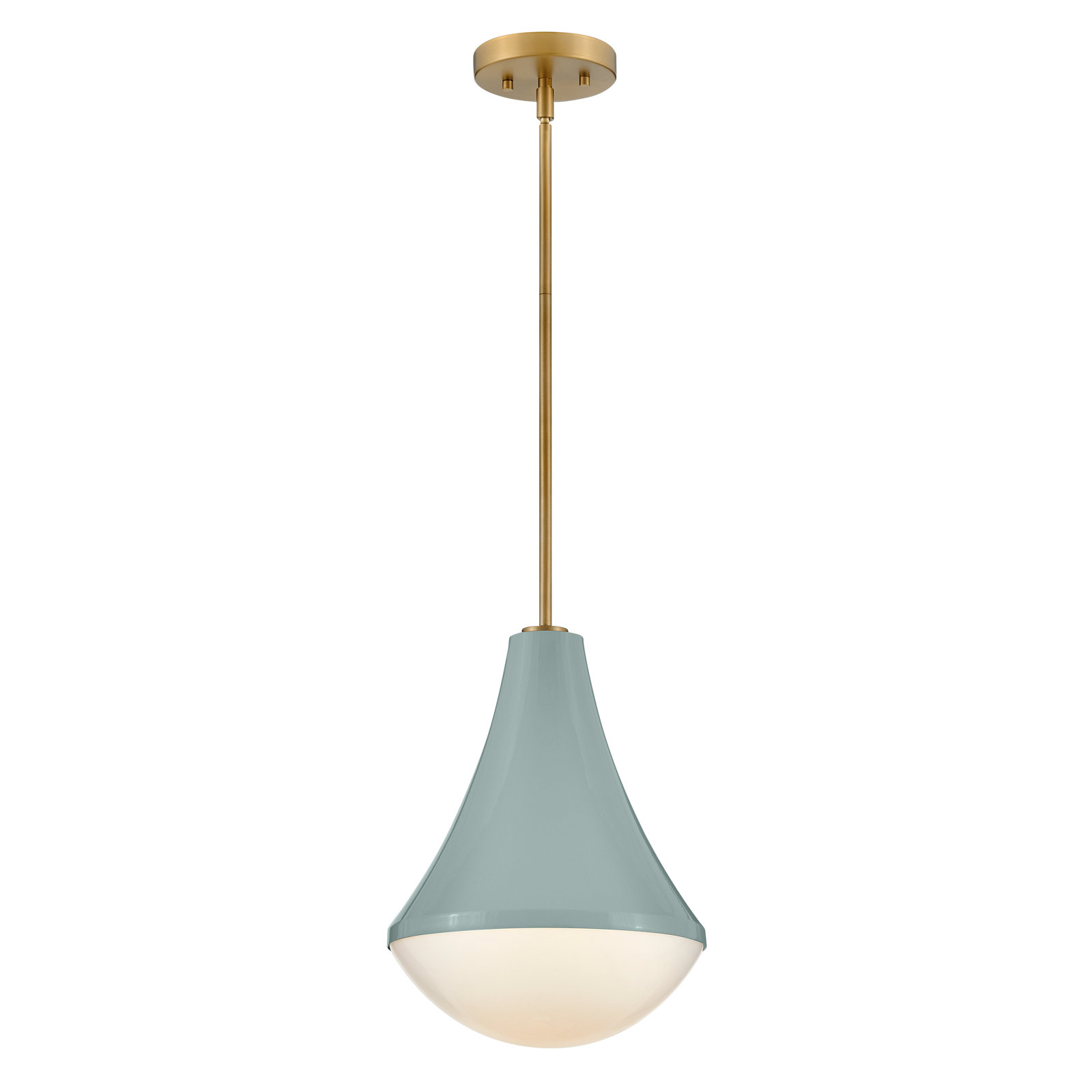 Candace Single Light Steel Pendant, Seafoam