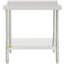 Table de préparation en acier inoxydable, 36 po x 24 po x 35 po, capacité de charge de 440 lb, table de travail en métal robuste avec dosseret et tablette inférieure réglable, poste de travail commercial pour restaurant de cuisine