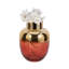 Élégant vase rond en verre avec finition brillante pour la décoration intérieure - Grand vase décoratif décoratif pour salon ou table - 12 po, rose et or-2043652218