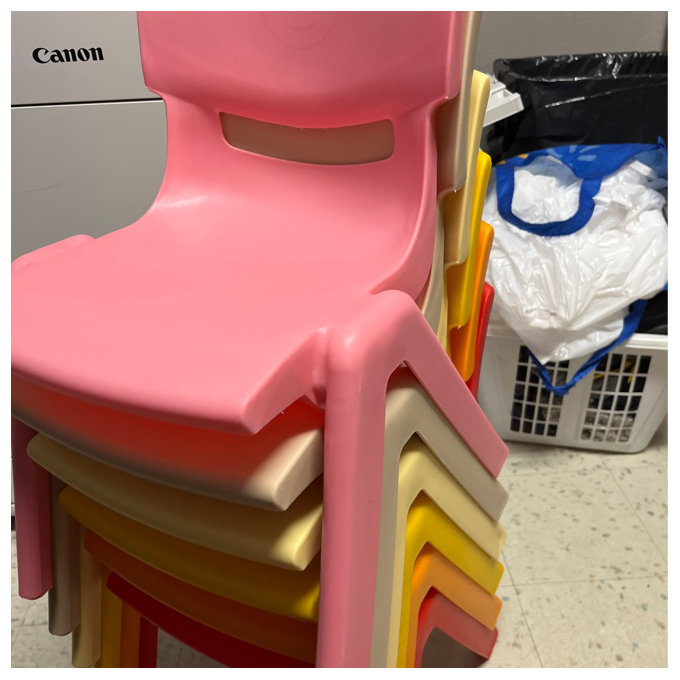 linor 12Pcs Stackable School Chairs, Colourful Kids Plastic Chair