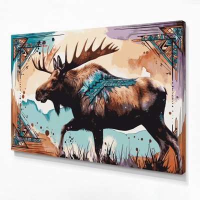 Southwestern Animals Moose 37 Beige Canvas Wall Art