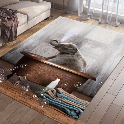 Tapis chic non tissé à motif doux avec un motif floral exquis dans des couleurs vives pour une touche sophistiquée à tout espace de vie