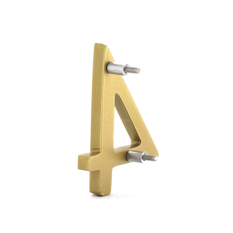 24 in. Flat Floating Mount House Number, Gold, 4