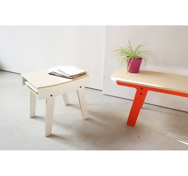 Giedi Upholstered Bench, Foxy Orange, Small