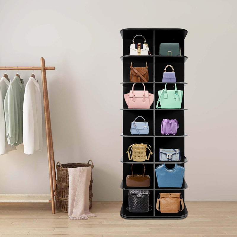 7-Tier 360° Rotating Shoe Rack For 28Pcs Shoes, Pink