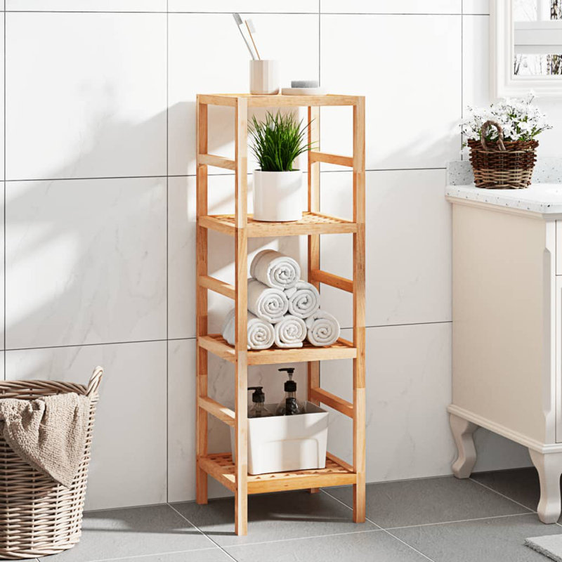 Ishaque Solid Wood Freestanding Bathroom Shelves