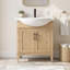 Ensemble de meuble-lavabo simple autoportant 30 po avec plateau en céramique Arlowene-956549735-999969615