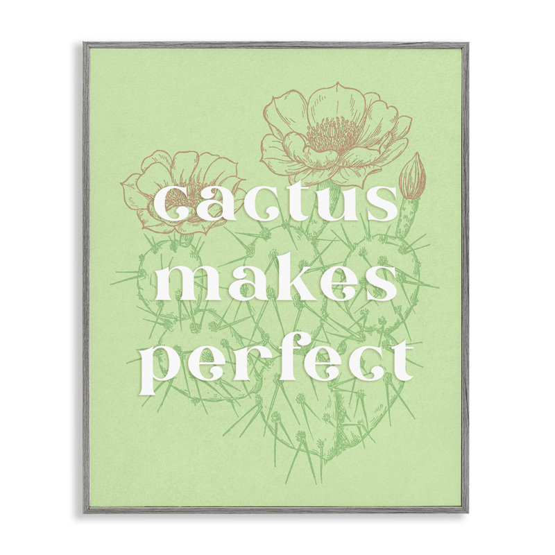 «Cactus Makes Perfect», estampe numérique encadrée par Ziwei Li bh-880, Estampe numérique Farmhouse, H 30 po x l 24 po