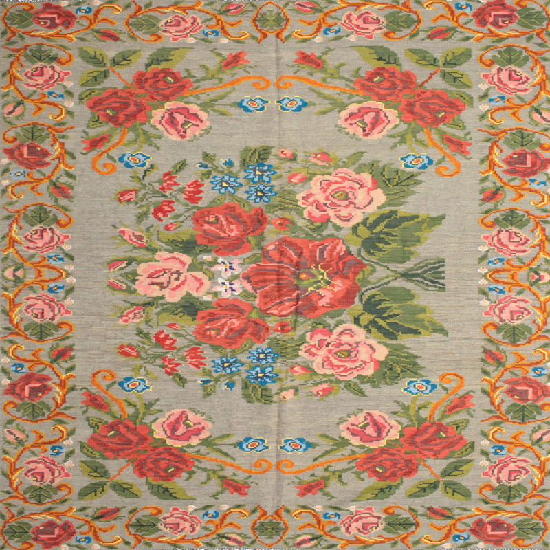 Performance Floral Indoor Rug, Round 3'