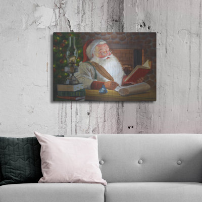 The Holiday Aisle® 'Santa Making A List' by David Lindsley, Metal Wall Art