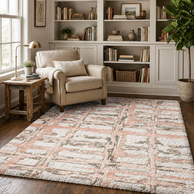 Tapis à rayures Dream Shag ADS745 lavable à la machine de qualité supérieure