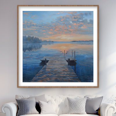 Calm Dock - Reproduction matte encadrée blanche pour la décoration intérieure