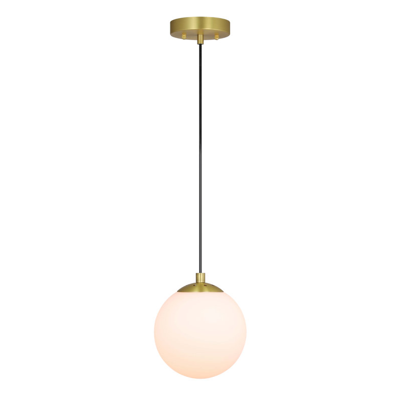 Luminaire suspendu 1 lumière Andren, Laiton satiné