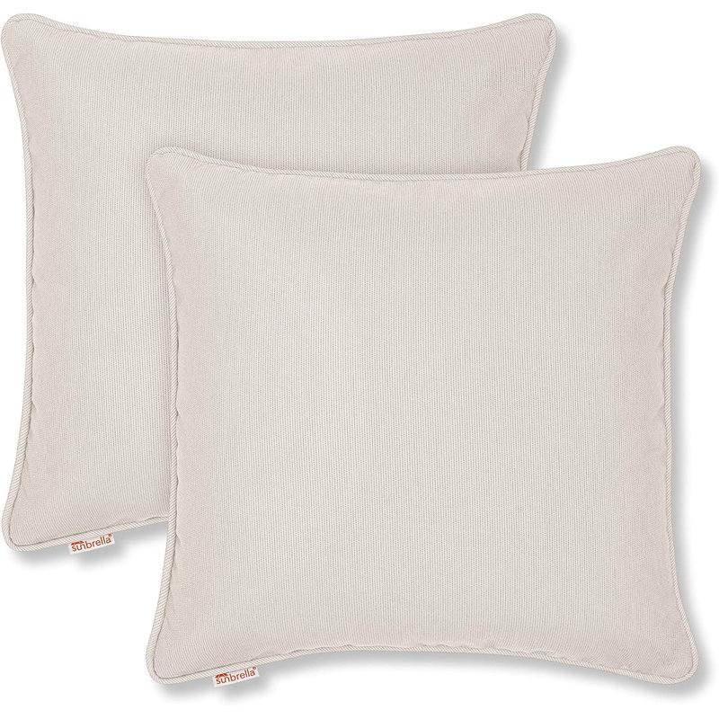 Housse de coussin Sunbrella, Polyester, Coquille d'oeuf, Carré 18 po