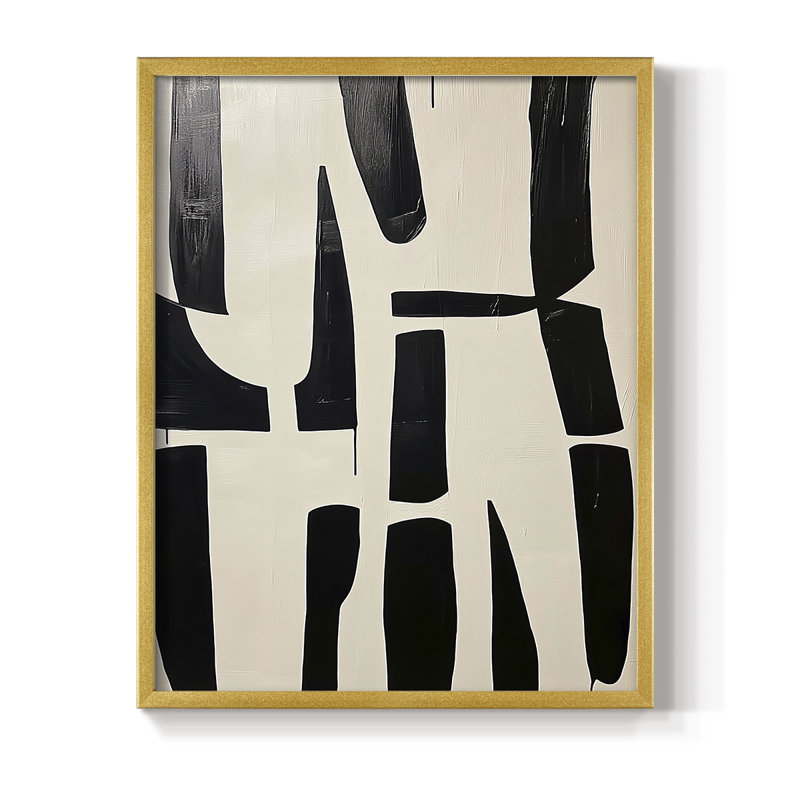 Série ABSTRACT DCLxxxviii, reproduction encadrée - bois massif, H 30 po x l 24 po, Doré