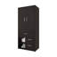 Armoire multi-rangements sans tringle en wengé avec tringle et tablette