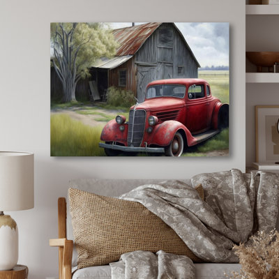 «Red Car» par Barn - reproduction sur toile