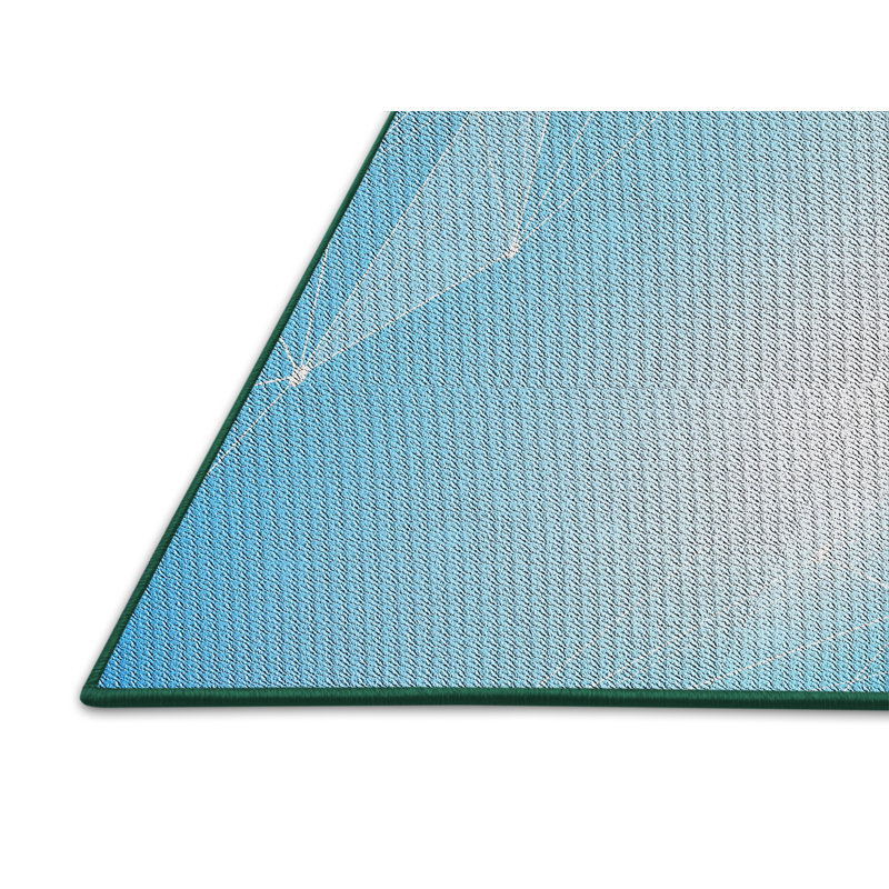 Tapis bleu/vert à motifs, Rectangle 8 pi x 10 pi