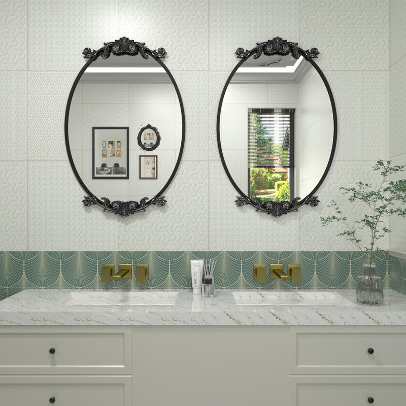 Miroir mural Dieudson, Noir mat, 40 po x 28 po