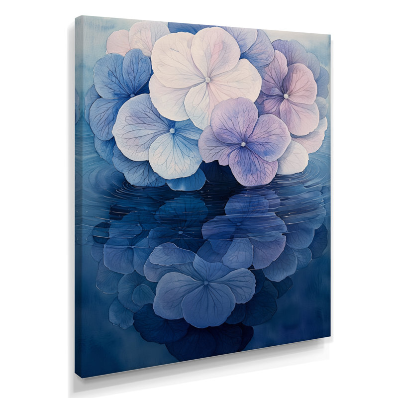 Hydrangea Ripple Effect - Hydrangea, art mural, H 44 po x l 34 po, Toile tendue, Ne s’applique pas