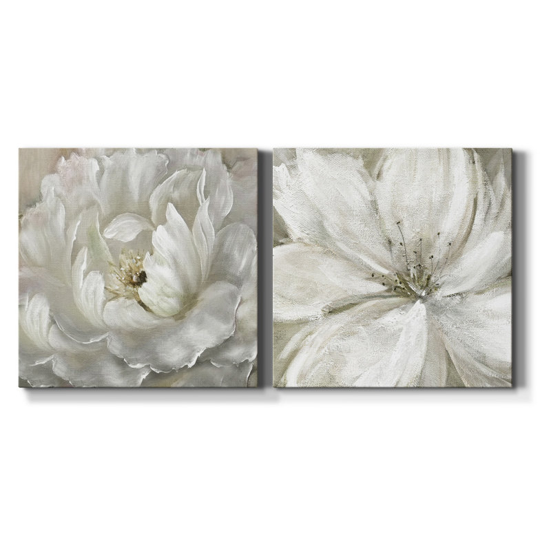 Perfect Peony - ensemble de 2 reproductions sur toiles tendues, H 24 po x l 48 po x P 1 po