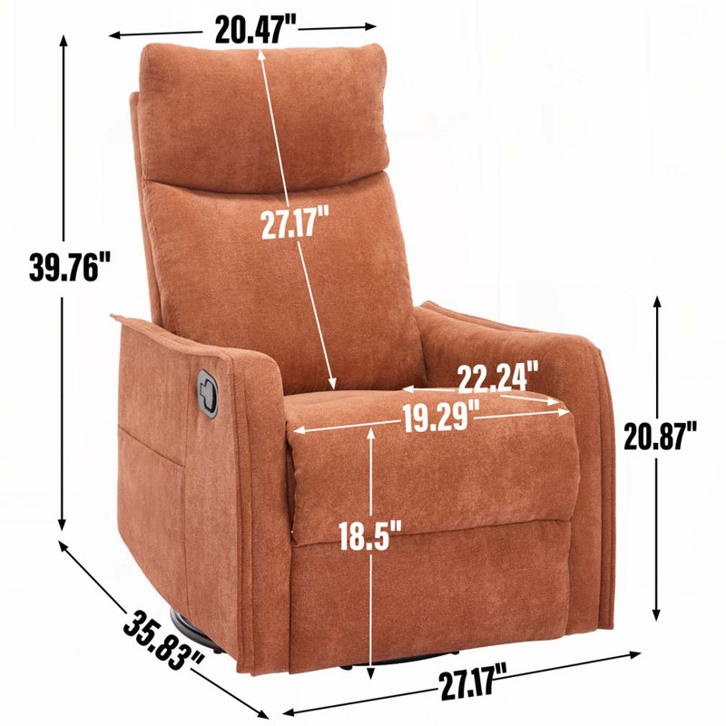 Fauteuils inclinables manuels en chenille avec massage thermique, Orange