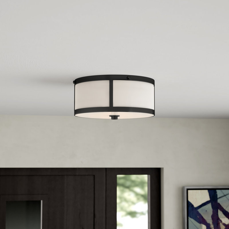 Sturgis Flush Mount, Flat Black/White
