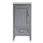 Meuble-lavabo simple autoportant de 18 po avec plateau en céramique entièrement assemblé-133348373