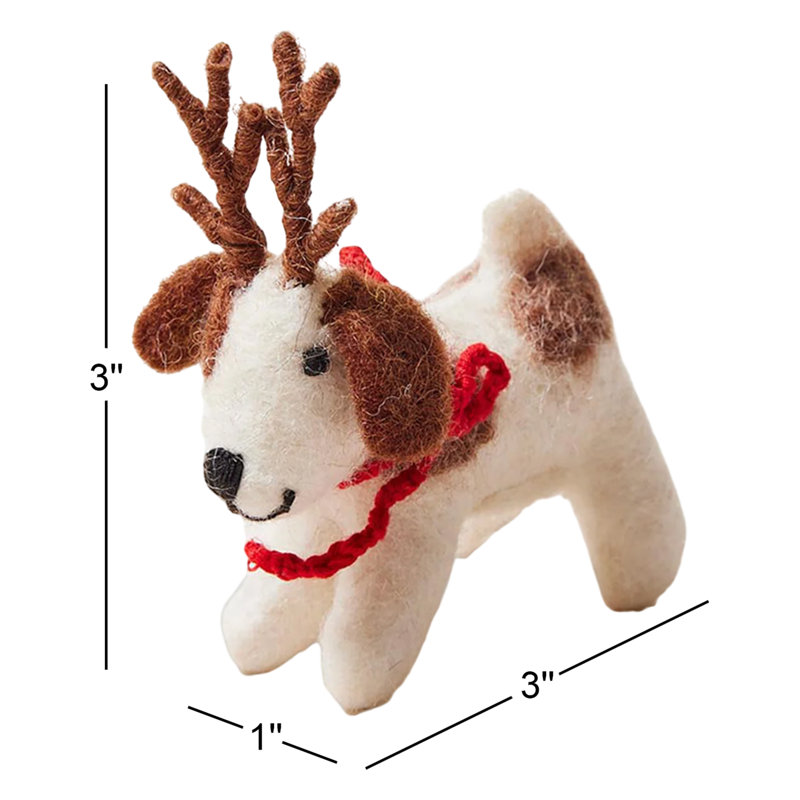 Felted Festive 3'' Handmade Fabric Floral Shatterproof Holiday Shaped Ornament