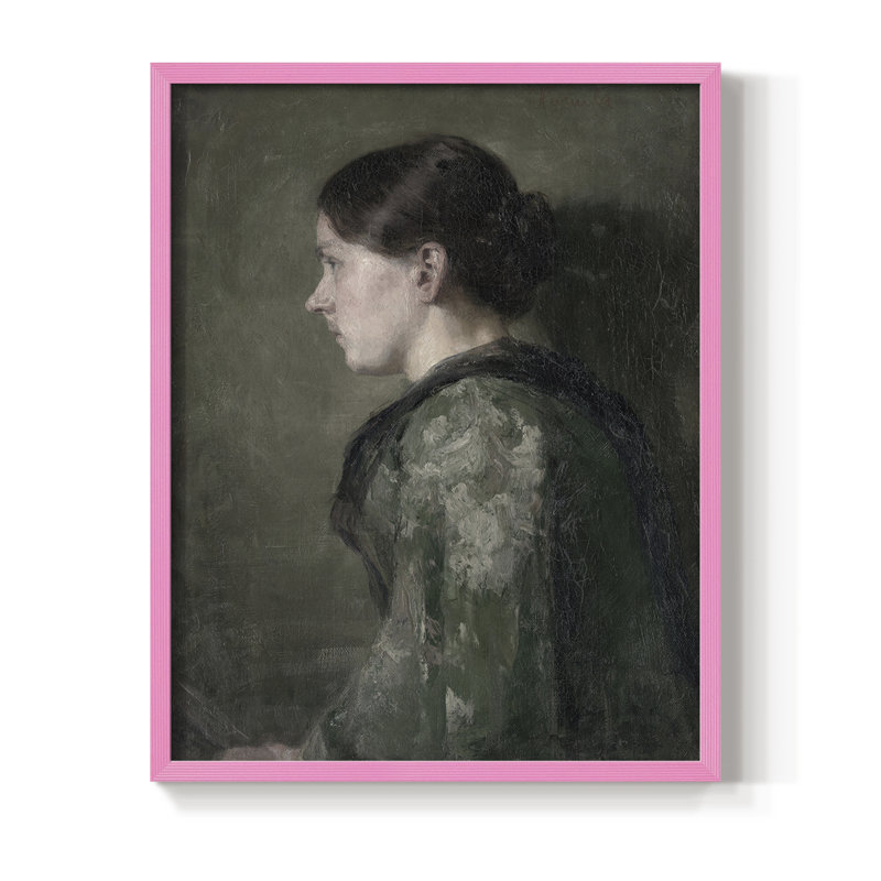 «Vintage Portrait Print», reproduction encadrée en bois massif, Rose, H 21 po x l 17 po