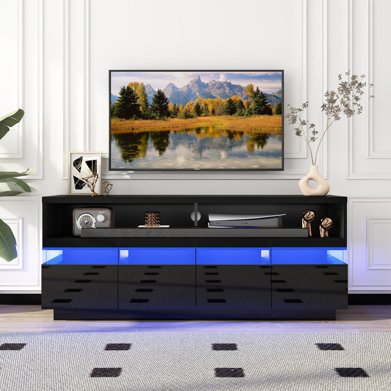 Meuble télé pour téléviseur de 65 po ou moins Garabet, Noir