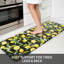 Lot de 2 tapis de cuisine au citron - Tapis antifatigue pour plancher de cuisine - Tapis antidérapants et moelleux - Décor au citron (44 x 74 cm + 44 x 119 cm - 1 cm) Noir