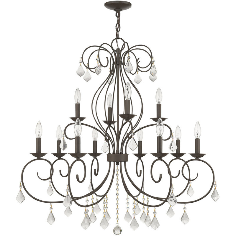 Lustre classique à 12 lumières DEL de style bougie