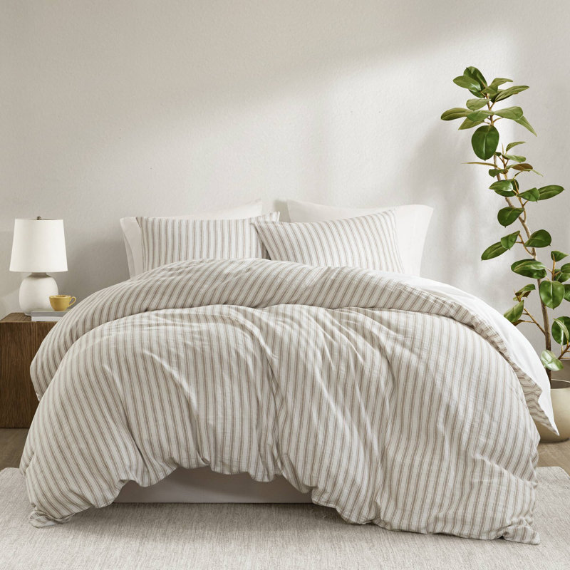 Ensemble de housse de couette 3 pièces Etta, Tanné, Housse de couette très grand et 2 très grandes t