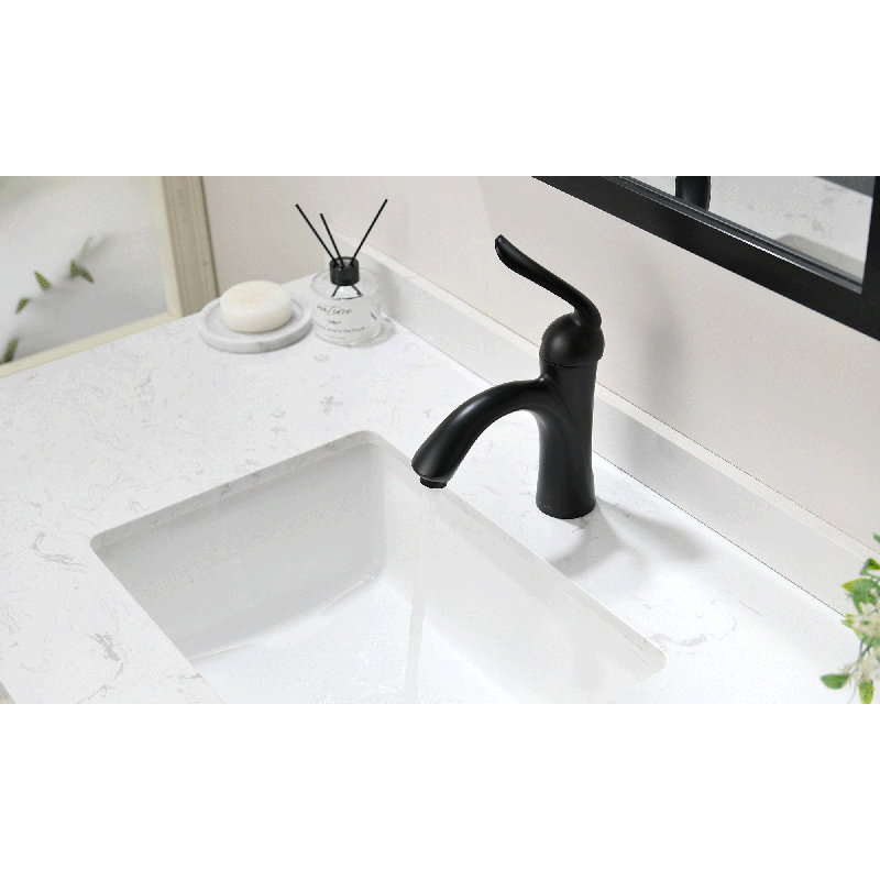 Single-Hole Single-handle Bathroom Faucet with Drain Assembly, Matte Black