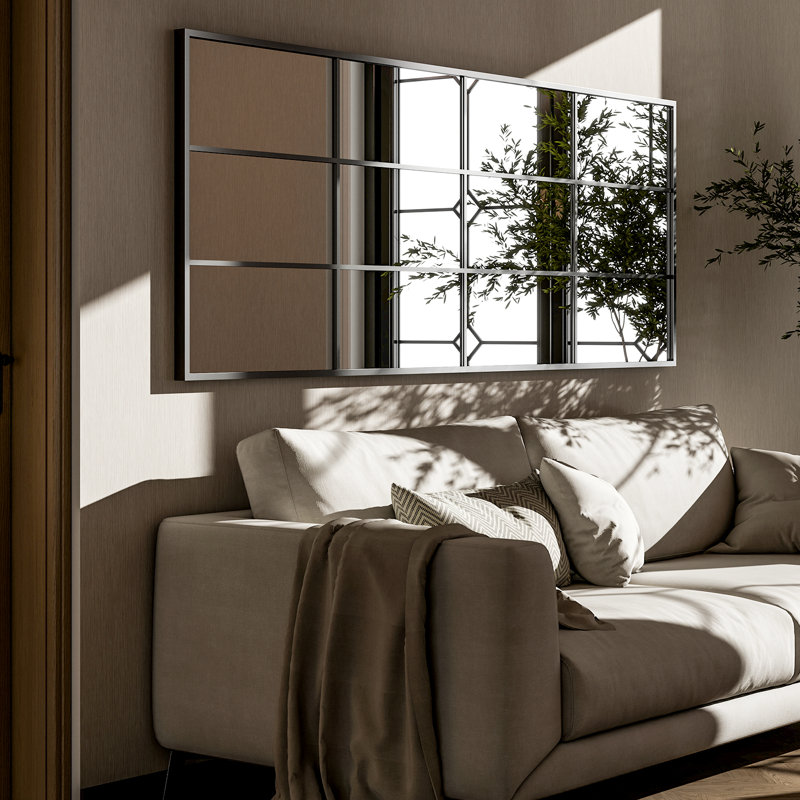 Gianlucas Window Pane Full Length Mirror with Metal Frame, 65" x 23"
