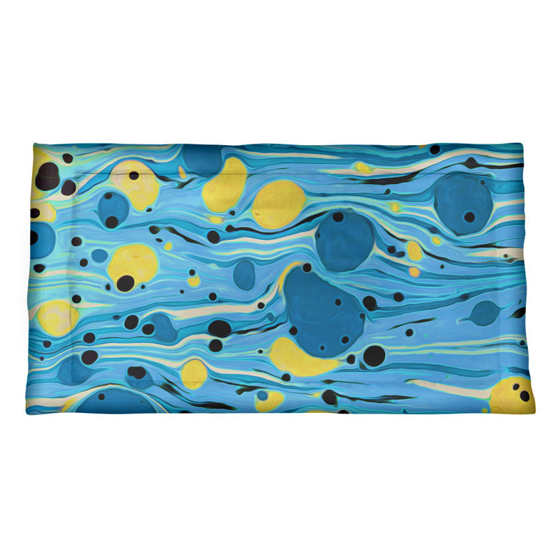 Taie décorative Katelyn Elizabeth, Microfibre, Très grand lit, Bleu/jaune