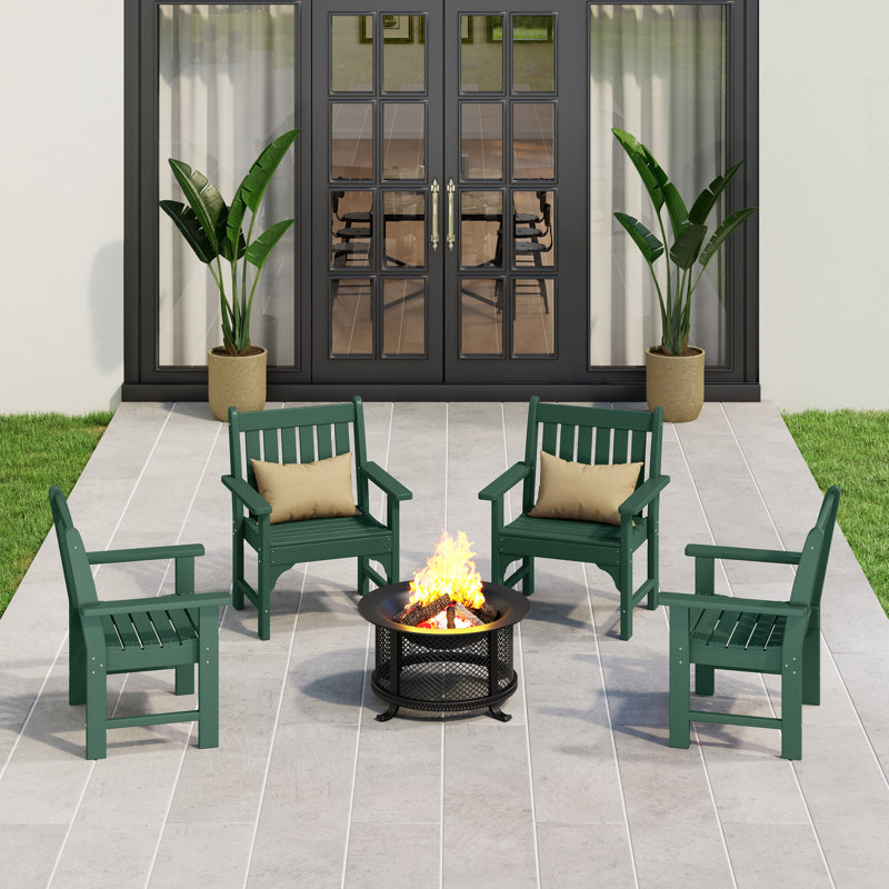 Laguna Abbeville Poly Garden Arm Chair (Set Of 4), Green
