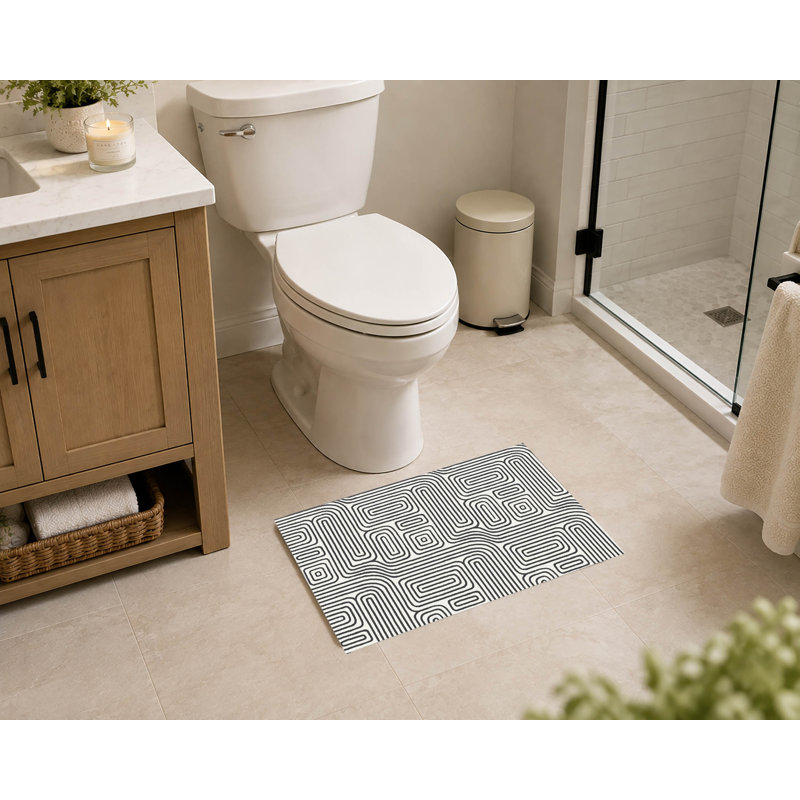 Tapis de toilette rectangulaire absorbant et antidérapant Timeless Walk