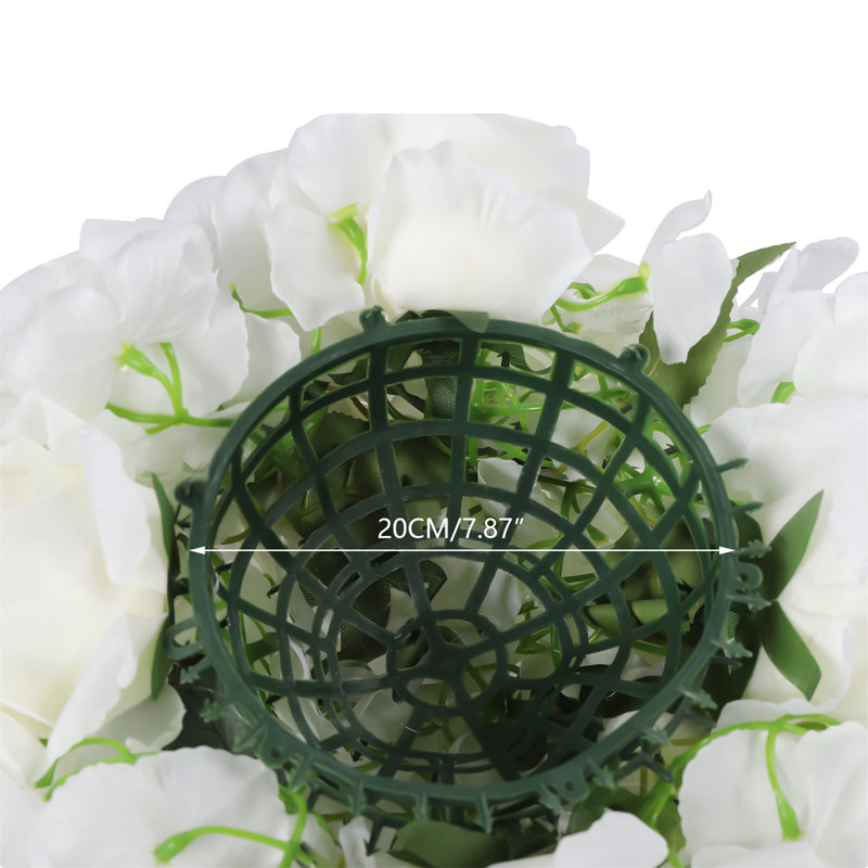 Arrangement floral de roses, H 7,87 po x l 15,7 po x P 15,7 po, Blanc