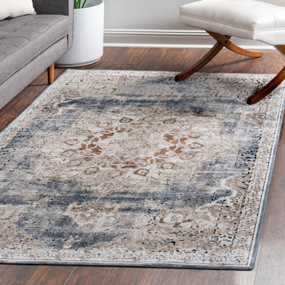 Tapis beige / bleu clair Northrup