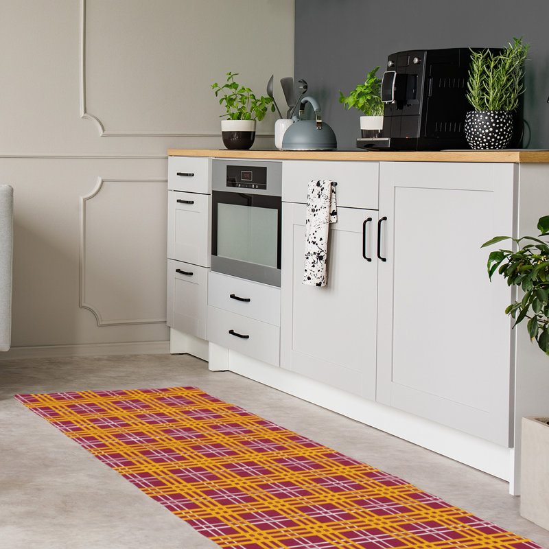 Tapis rouge à carreaux, Tapis de couloir 2 pi 6 po x 8 pi