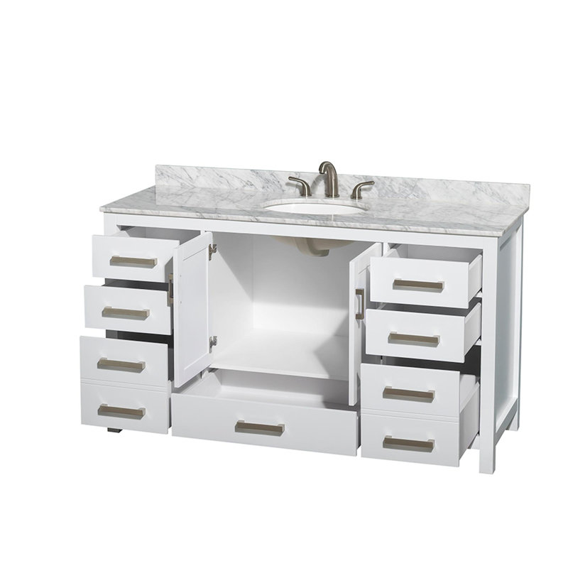 Sheffield 60" Single Bathroom Vanity Set, White