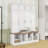4-in-1 Hall Tree with 4 Hidden Hanging Hooks, Seating Bench and Doors-1625374850